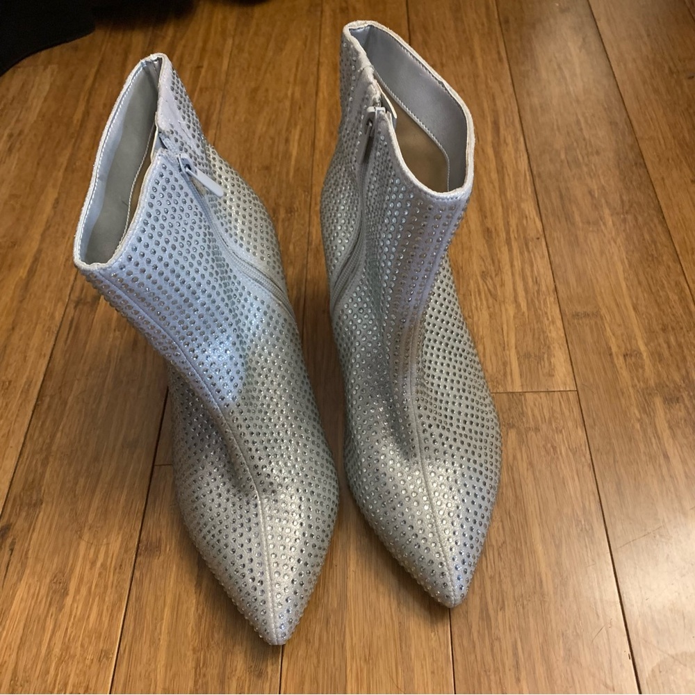 Torrid Silver Rhinestone Pointed Toe Bootie (WW) - Picture 5 of 7
